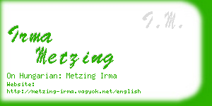 irma metzing business card
